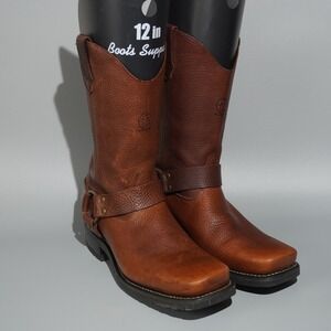 Durango Men's Harness Leather Boots Size 8.5 EE Pull On Brown Rubber Sole